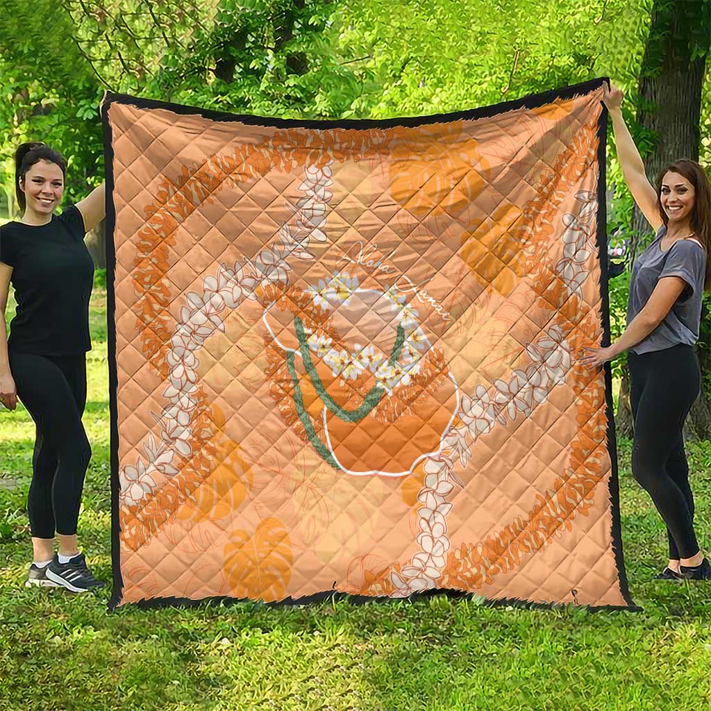 Hawaii Lanai Island Flowers Lei Quilt Orange Kaunaoa Mix Maile LT7 - Polynesian Pride