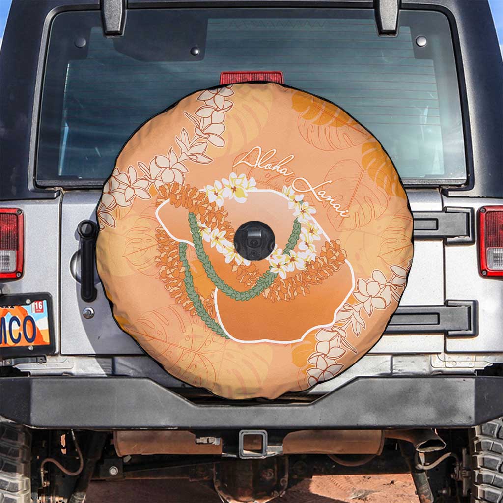 Hawaii Lanai Island Flowers Lei Spare Tire Cover Orange Kaunaoa Mix Maile LT7 Orange - Polynesian Pride