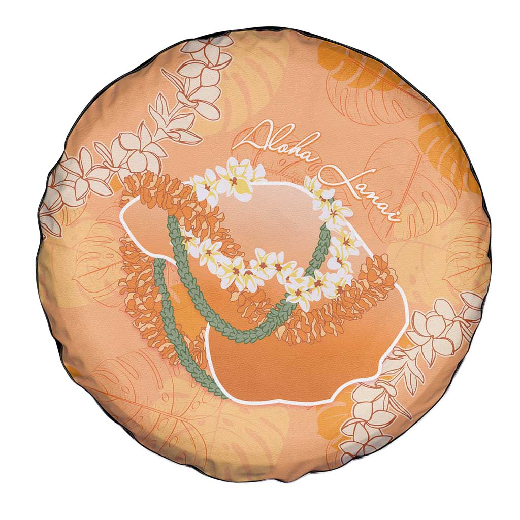 Hawaii Lanai Island Flowers Lei Spare Tire Cover Orange Kaunaoa Mix Maile LT7 - Polynesian Pride
