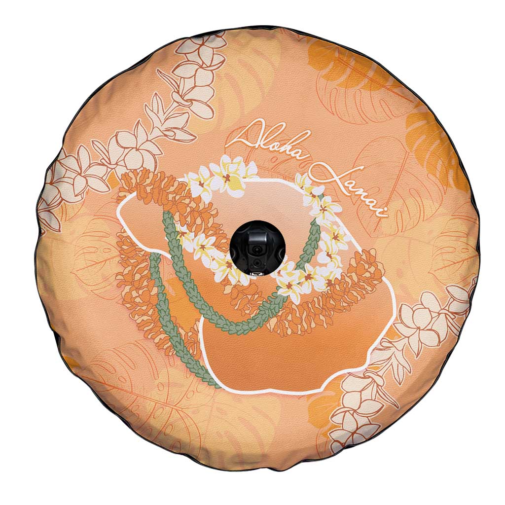 Hawaii Lanai Island Flowers Lei Spare Tire Cover Orange Kaunaoa Mix Maile LT7 - Polynesian Pride