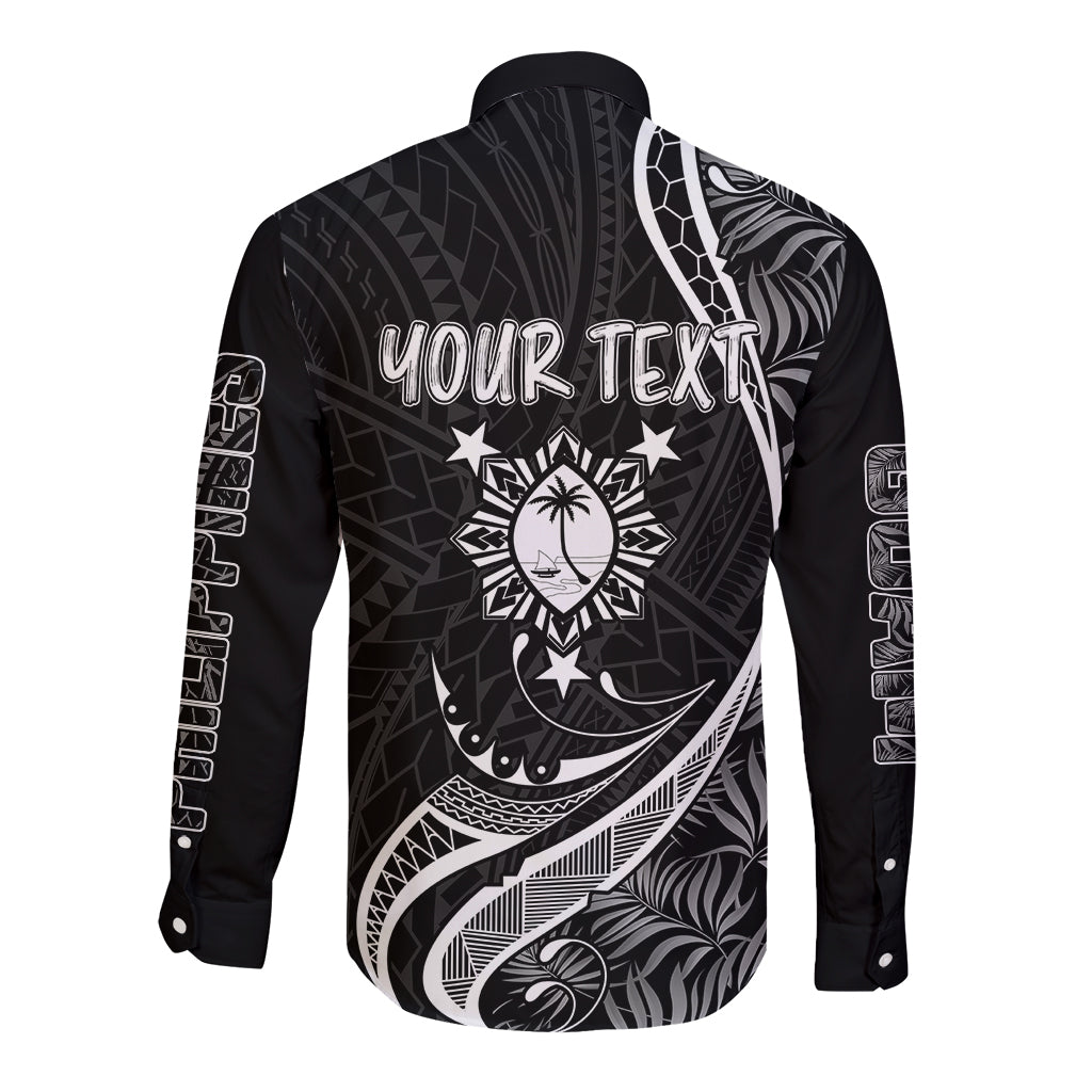 Personalised Philippines Mix Guam Long Sleeve Button Shirt Tropical Style LT7 - Polynesian Pride