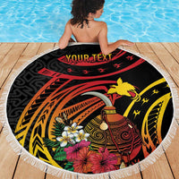 Personalized Milne Bay Beach Blanket PNG Lime Pot with Oro Tapa