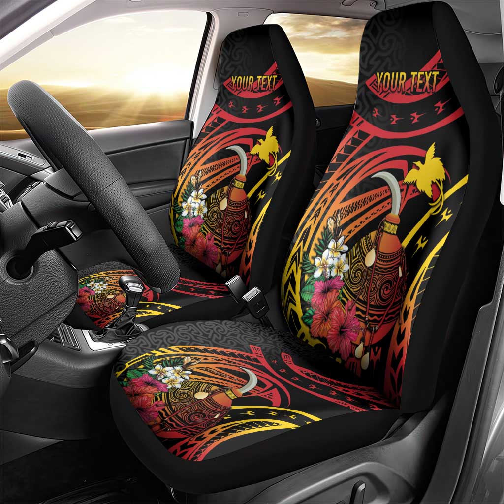 Personalized Milne Bay Car Seat Cover PNG Lime Pot with Oro Tapa LT7 - Polynesian Pride