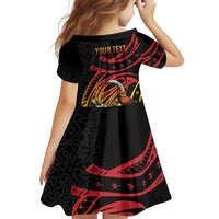 Personalized Milne Bay Family Matching Off Shoulder Short Dress and Hawaiian Shirt PNG Lime Pot with Oro Tapa LT7 - Polynesian Pride