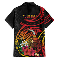 Personalized Milne Bay Family Matching Off Shoulder Short Dress and Hawaiian Shirt PNG Lime Pot with Oro Tapa LT7 - Polynesian Pride