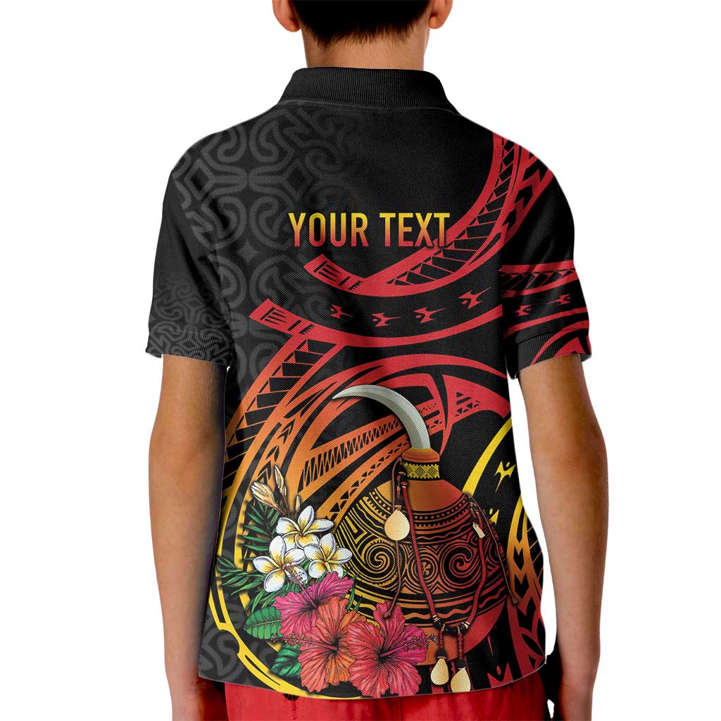 Personalized Milne Bay Kid Polo Shirt PNG Lime Pot with Oro Tapa