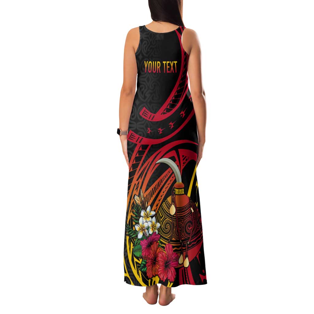Personalized Milne Bay Tank Maxi Dress PNG Lime Pot with Oro Tapa