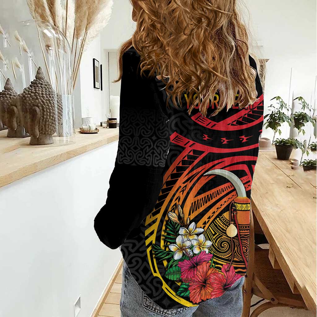 Personalized Milne Bay Women Casual Shirt PNG Lime Pot with Oro Tapa