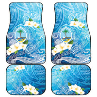 Hafa Adai Guam Chamorro Personalized Car Mats Ocean Blue Latte Stone with Guasali - Polynesian Pride
