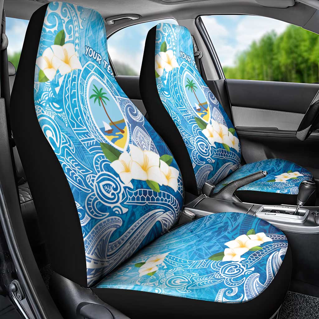 Hafa Adai Guam Chamorro Personalized Car Seat Cover Ocean Blue Latte Stone with Guasali - Polynesian Pride