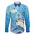 Hafa Adai Guam Chamorro Personalized Family Matching Mermaid Dress and Hawaiian Shirt Ocean Blue Latte Stone with Guasali - Polynesian Pride