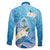 Hafa Adai Guam Chamorro Personalized Family Matching Mermaid Dress and Hawaiian Shirt Ocean Blue Latte Stone with Guasali - Polynesian Pride