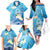 Hafa Adai Guam Chamorro Personalized Family Matching Off The Shoulder Long Sleeve Dress and Hawaiian Shirt Ocean Blue Latte Stone with Guasali - Polynesian Pride