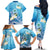 Hafa Adai Guam Chamorro Personalized Family Matching Off The Shoulder Long Sleeve Dress and Hawaiian Shirt Ocean Blue Latte Stone with Guasali - Polynesian Pride