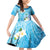 Hafa Adai Guam Chamorro Personalized Family Matching Off Shoulder Short Dress and Hawaiian Shirt Ocean Blue Latte Stone with Guasali - Polynesian Pride