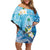 Hafa Adai Guam Chamorro Personalized Family Matching Off Shoulder Short Dress and Hawaiian Shirt Ocean Blue Latte Stone with Guasali - Polynesian Pride