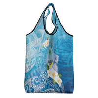 Hafa Adai Guam Chamorro Personalized Grocery Bag Ocean Blue Latte Stone with Guasali - Polynesian Pride