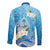 Hafa Adai Guam Chamorro Personalized Long Sleeve Button Shirt Ocean Blue Latte Stone with Guasali - Polynesian Pride