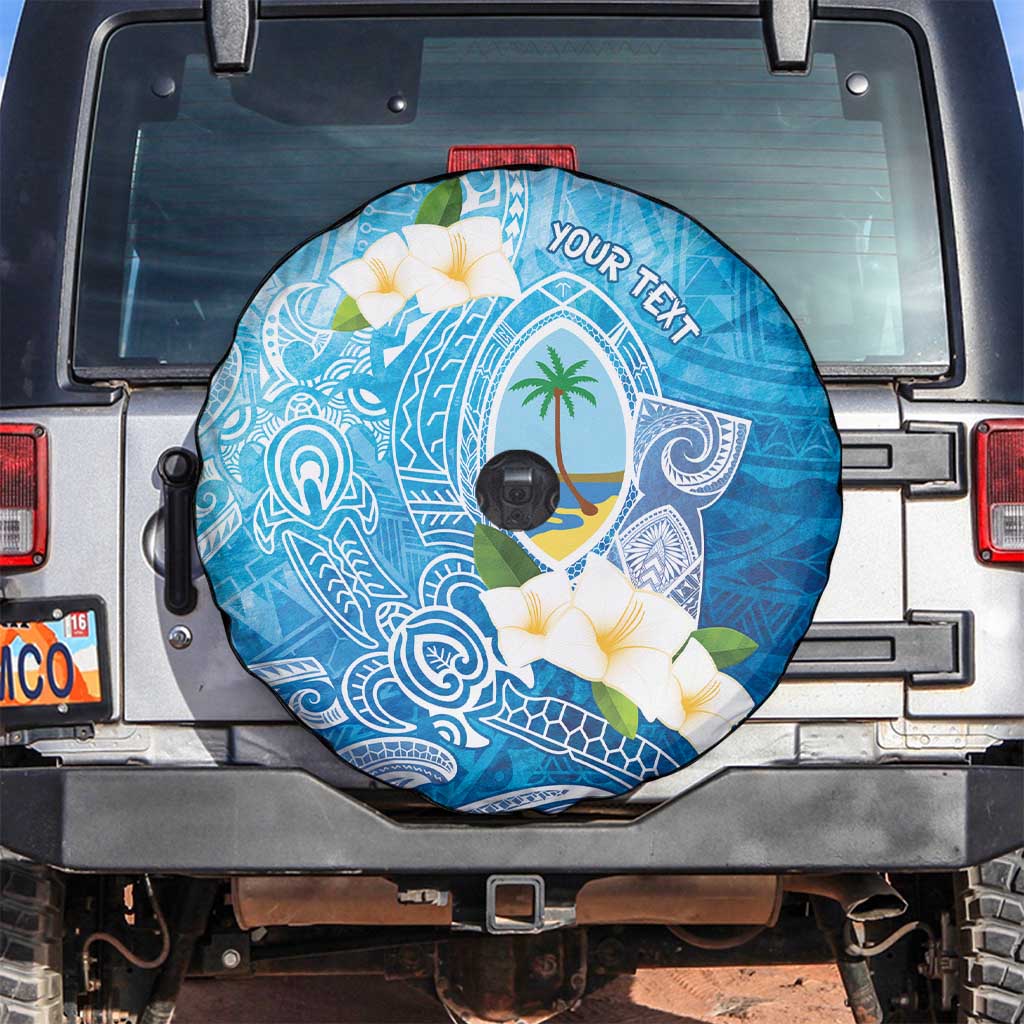 Hafa Adai Guam Chamorro Personalized Spare Tire Cover Ocean Blue Latte Stone with Guasali - Polynesian Pride