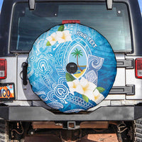 Hafa Adai Guam Chamorro Personalized Spare Tire Cover Ocean Blue Latte Stone with Guasali - Polynesian Pride