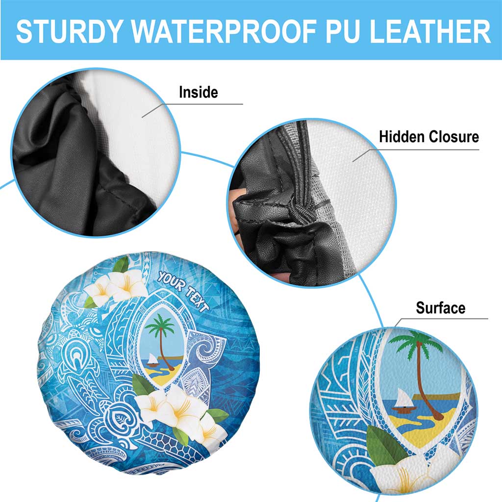 Hafa Adai Guam Chamorro Personalized Spare Tire Cover Ocean Blue Latte Stone with Guasali - Polynesian Pride