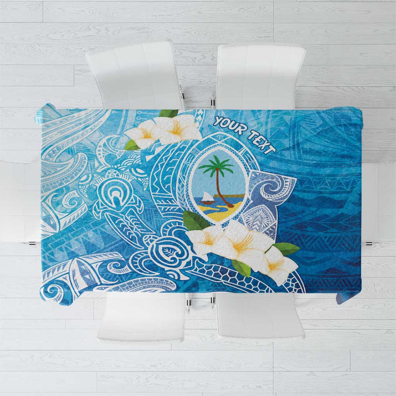 Hafa Adai Guam Chamorro Personalized Tablecloth Ocean Blue Latte Stone with Guasali