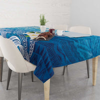 Hafa Adai Guam Chamorro Personalized Tablecloth Ocean Blue Latte Stone with Guasali - Polynesian Pride