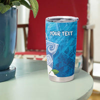 Hafa Adai Guam Chamorro Personalized Tumbler Cup Ocean Blue Latte Stone with Guasali - Polynesian Pride