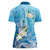 Hafa Adai Guam Chamorro Personalized Women Polo Shirt Ocean Blue Latte Stone with Guasali - Polynesian Pride