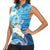Hafa Adai Guam Chamorro Personalized Women Sleeveless Polo Shirt Ocean Blue Latte Stone with Guasali - Polynesian Pride