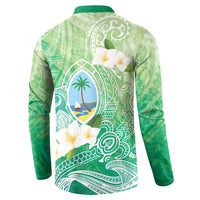 Hafa Adai Guam Chamorro Personalized Button Sweatshirt Summer Green Latte Stone with Guasali - Polynesian Pride