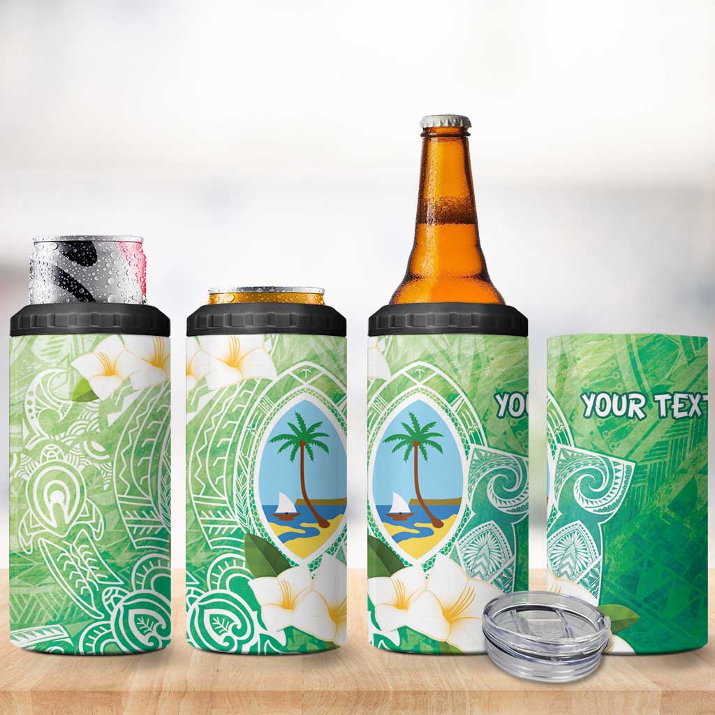 Hafa Adai Guam Chamorro Personalized 4 in 1 Can Cooler Tumbler Summer Green Latte Stone with Guasali - Polynesian Pride