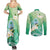 Hafa Adai Guam Chamorro Personalized Couples Matching Summer Maxi Dress and Long Sleeve Button Shirt Summer Green Latte Stone with Guasali - Polynesian Pride