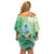 Hafa Adai Guam Chamorro Personalized Family Matching Off Shoulder Short Dress and Hawaiian Shirt Summer Green Latte Stone with Guasali - Polynesian Pride