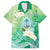 Hafa Adai Guam Chamorro Personalized Family Matching Puletasi and Hawaiian Shirt Summer Green Latte Stone with Guasali - Polynesian Pride