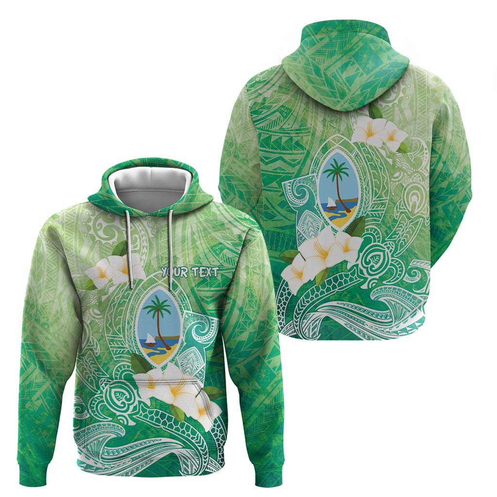Hafa Adai Guam Chamorro Personalized Hoodie Summer Green Latte Stone with Guasali - Polynesian Pride