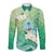 Hafa Adai Guam Chamorro Personalized Long Sleeve Button Shirt Summer Green Latte Stone with Guasali - Polynesian Pride