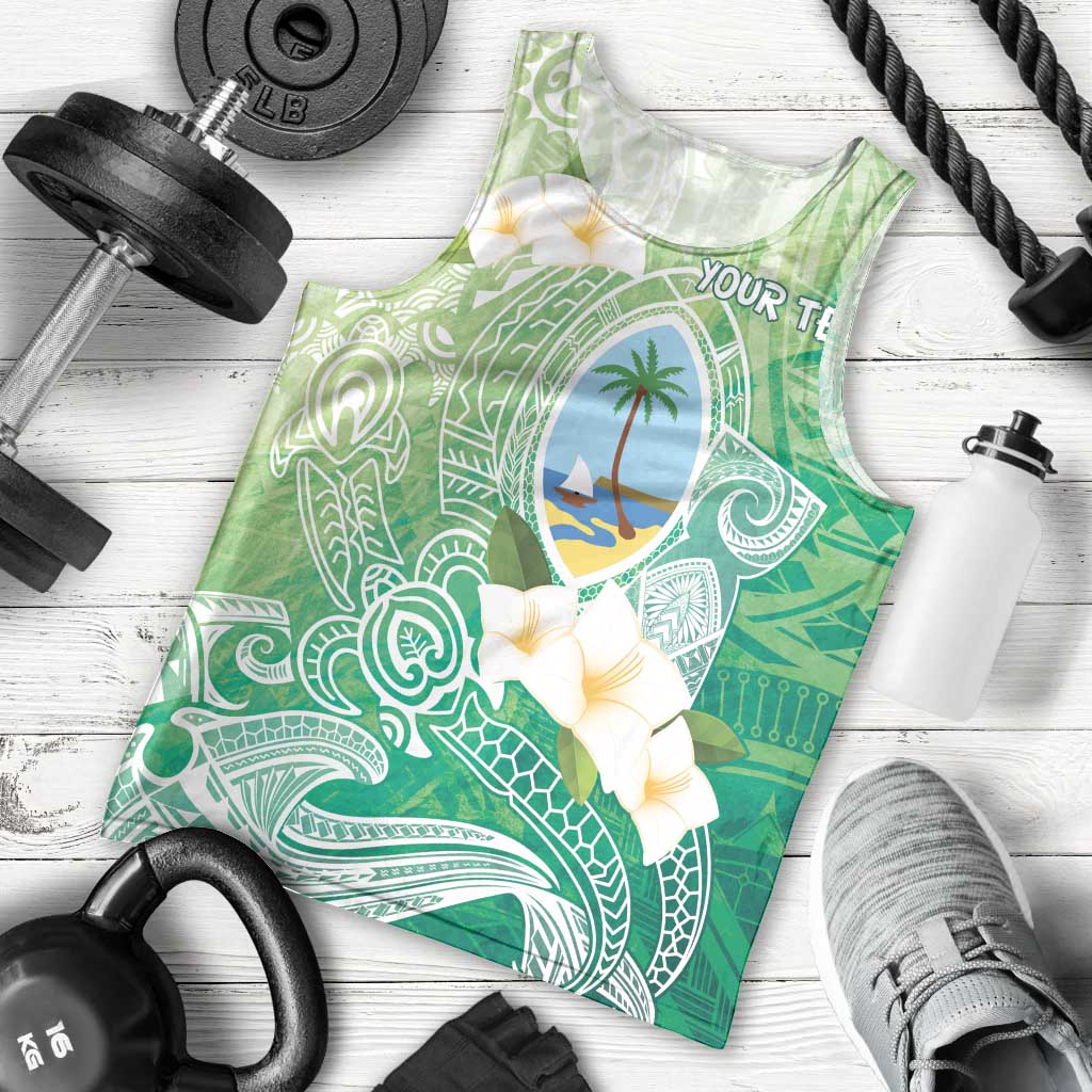 Hafa Adai Guam Chamorro Personalized Men Tank Top Summer Green Latte Stone with Guasali - Polynesian Pride