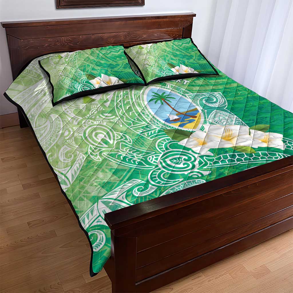 Hafa Adai Guam Chamorro Personalized Quilt Bed Set Summer Green Latte Stone with Guasali - Polynesian Pride
