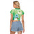 Hafa Adai Guam Chamorro Personalized Raglan Cropped T Shirt Summer Green Latte Stone with Guasali - Polynesian Pride