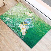 Hafa Adai Guam Chamorro Personalized Rubber Doormat Summer Green Latte Stone with Guasali - Polynesian Pride
