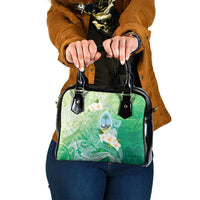 Hafa Adai Guam Chamorro Personalized Shoulder Handbag Summer Green Latte Stone with Guasali - Polynesian Pride