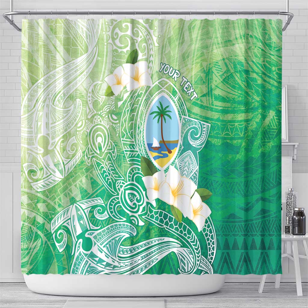 Hafa Adai Guam Chamorro Personalized Shower Curtain Summer Green Latte Stone with Guasali - Polynesian Pride