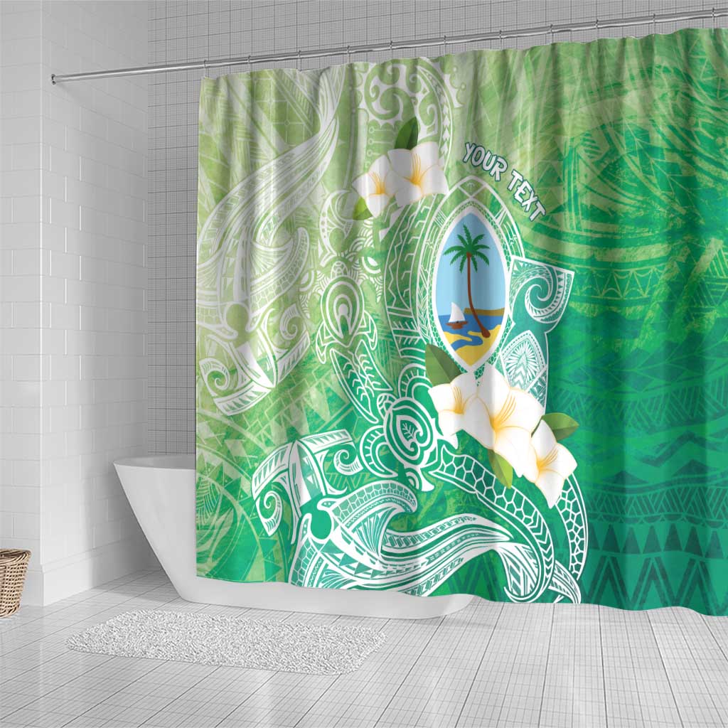 Hafa Adai Guam Chamorro Personalized Shower Curtain Summer Green Latte Stone with Guasali - Polynesian Pride