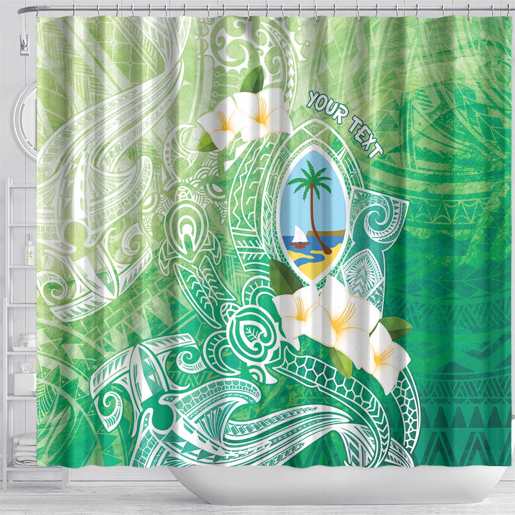 Hafa Adai Guam Chamorro Personalized Shower Curtain Summer Green Latte Stone with Guasali - Polynesian Pride