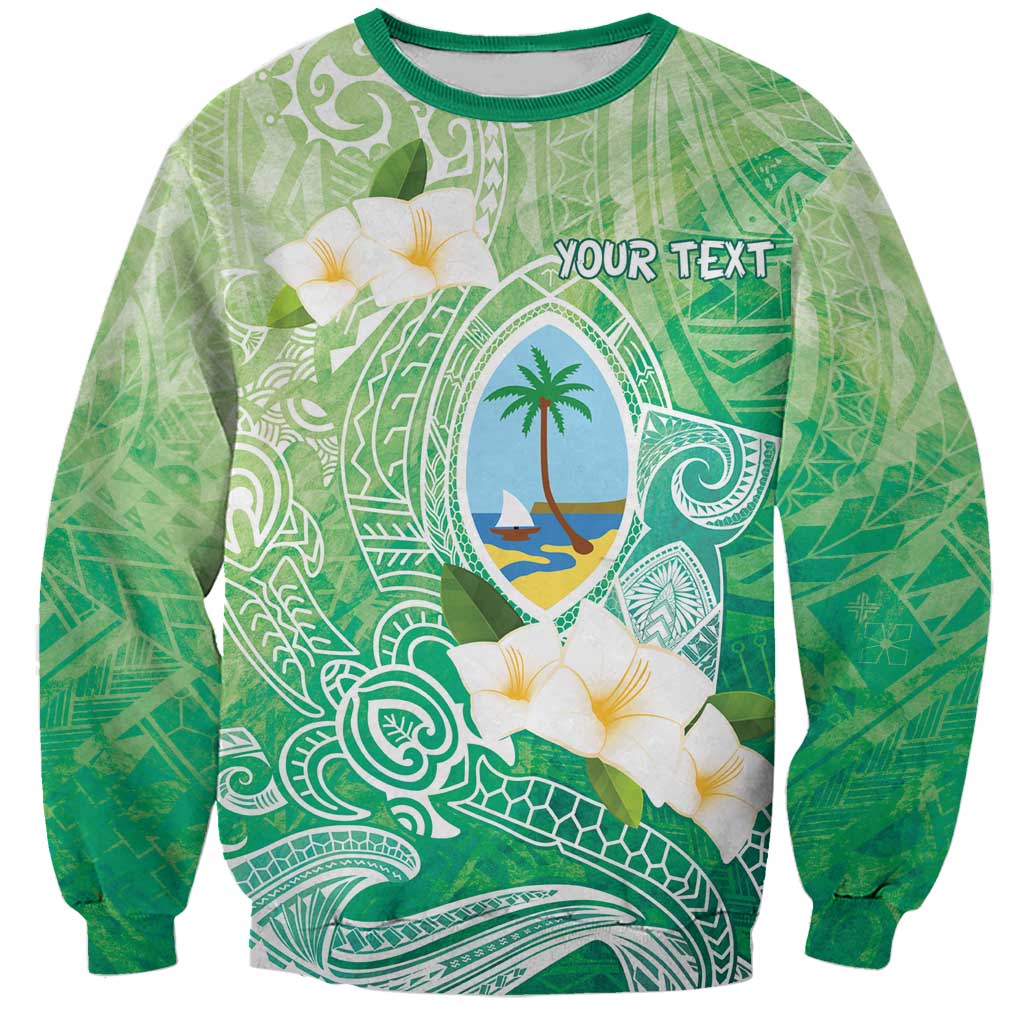 Hafa Adai Guam Chamorro Personalized Sweatshirt Summer Green Latte Stone with Guasali - Polynesian Pride