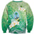 Hafa Adai Guam Chamorro Personalized Sweatshirt Summer Green Latte Stone with Guasali - Polynesian Pride