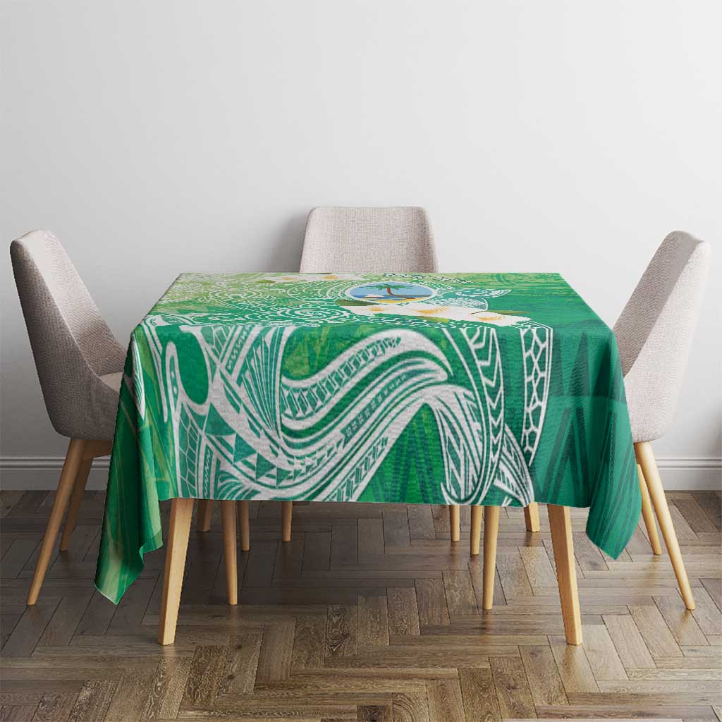 Hafa Adai Guam Chamorro Personalized Tablecloth Summer Green Latte Stone with Guasali - Polynesian Pride