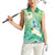 Hafa Adai Guam Chamorro Personalized Women Sleeveless Polo Shirt Summer Green Latte Stone with Guasali - Polynesian Pride