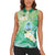 Hafa Adai Guam Chamorro Personalized Women Sleeveless Polo Shirt Summer Green Latte Stone with Guasali - Polynesian Pride